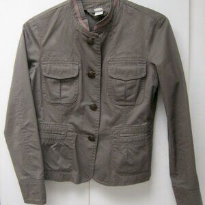 Garnet Hill Brown/Taupe/Khaki Military Woman Cotton Jacket-size 04P